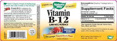 Vitamin B-12 2,000 mcg Potency Cherry Flavored