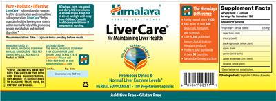 Photo of the Himalaya LiverCare label
