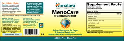 Photo of the Himalaya MenoCare label