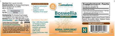 Photo of the Himalaya Boswellia label