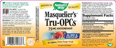 Photo of the Nature's Way Masquelier's Tru-OPCs 75 mg Antioxidant label