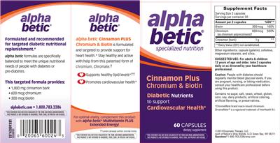 Photo of the alpha betic Cinnamon Plus Chromium & Biotin label