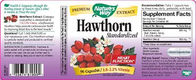 Photo of the Nature's Way Hawthorn Standardized label