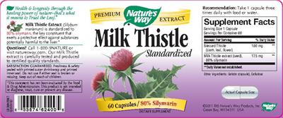 Photo of the Nature's Way Milk Thistle Standardized label