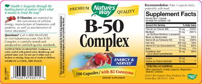 Photo of the Nature's Way B-50 Complex label