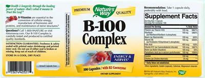 Photo of the Nature's Way B-100 Complex label