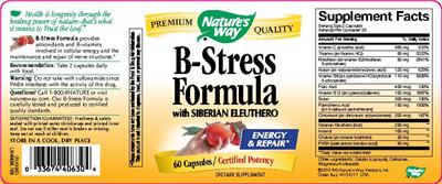 Photo of the Nature's Way B-Stress Formula with Siberian Eleuthero label