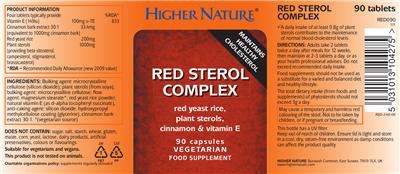 Photo of the Higher Nature Red Sterol Complex label