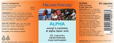 Photo of the Higher Nature Alpha label