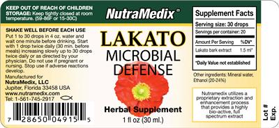 Photo of the NutraMedix Lakato label