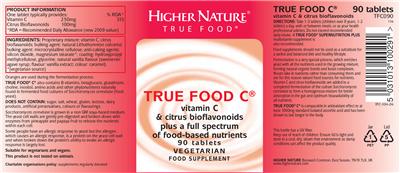 Photo of the Higher Nature True Food C label