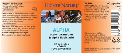 Photo of the Higher Nature Alpha label
