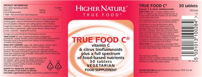 Photo of the Higher Nature True Food C label