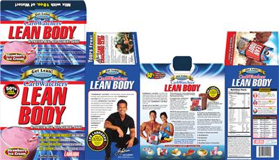 Photo of the Labrada Nutrition Carb Watchers Lean Body Strawberry Ice Cream Flavor label
