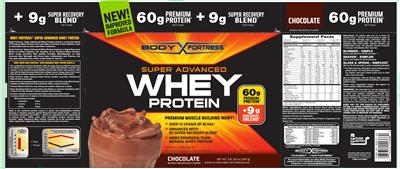 Photo of the Body Fortress Super Advanced Whey Protein Chocolate label