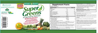 Photo of the Nature's Bounty Super Greens label