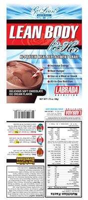 Photo of the Labrada Nutrition Lean Body For Her Delicious Soft Chocolate Ice Cream Flavor label