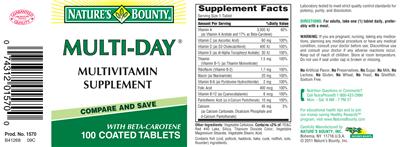Photo of the Nature's Bounty Multi-Day label