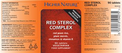 Photo of the Higher Nature Red Sterol Complex label