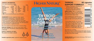 Photo of the Higher Nature Thyroid Support Formula label