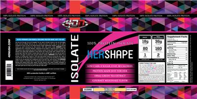 Photo of the 4DN HerShape Vanilla Bean label