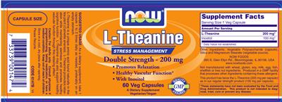 Photo of the NOW L-Theanine Double Strength - 200 mg label