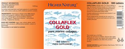 Photo of the Higher Nature Collaflex Gold label
