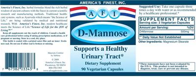 Photo of the AFI America's Finest D-Mannose label