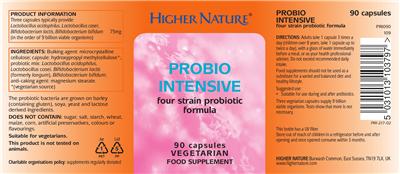 Photo of the Higher Nature Probio Intensive label