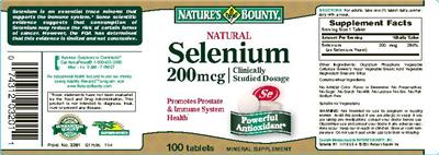 Natural Selenium 200 mcg