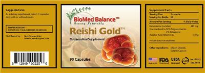 Photo of the BioMed Balance Reishi Gold label