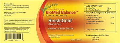 Photo of the BioMed Balance ReishiGold (Alcohol Free) label