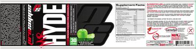 Photo of the PS ProSupps Mr Hyde Intense Energy Pre Workout Green Apple label
