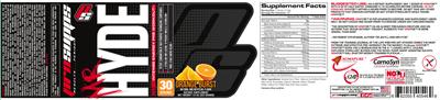 Photo of the PS ProSupps Mr Hyde Intense Energy Pre Workout Orange Burst label
