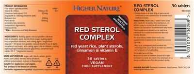 Photo of the Higher Nature Red Sterol Complex label