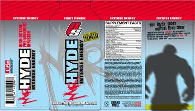 Photo of the PS ProSupps Mr Hyde Intense Energy Fruit Punch label