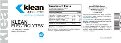 Photo of the Klean Athlete Klean Electrolytes label