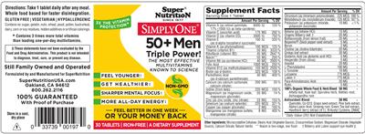 Photo of the SuperNutrition SimplyOne 50+ Men label