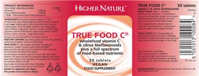 Photo of the Higher Nature True Food C label