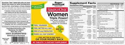 Photo of the SuperNutrition SimplyOne Women label