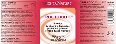 Photo of the Higher Nature True Food C label
