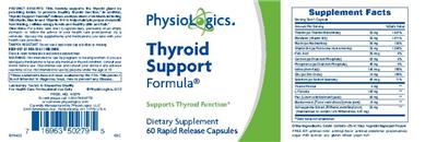 Photo of the PhysioLogics Thyroid Support Formula label
