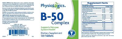 Photo of the PhysioLogics B-50 Complex label