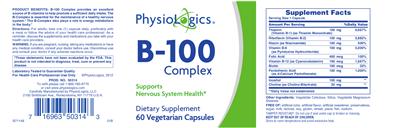 Photo of the PhysioLogics B-100 Complex label