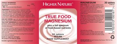 Photo of the Higher Nature True Food Magnesium label