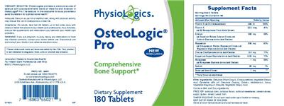 Photo of the PhysioLogics OsteoLogic Pro label