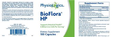 Photo of the PhysioLogics BioFlora HP label