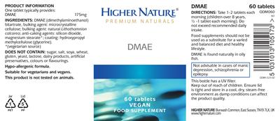 Photo of the Higher Nature DMAE label