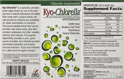 Photo of the Kyo-Chlorella Kyo-Chlorella label