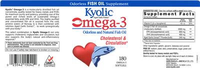 Photo of the Kyolic Kyolic Omega-3 label